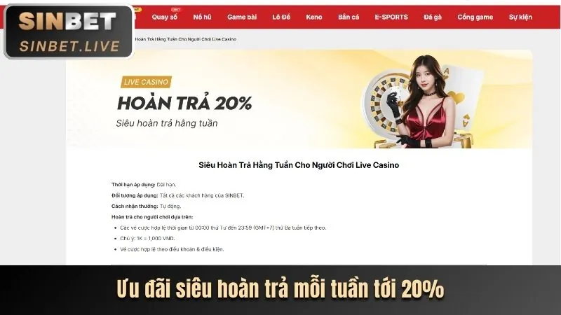 Hoàn trả hàng tuần cho game bắn cá